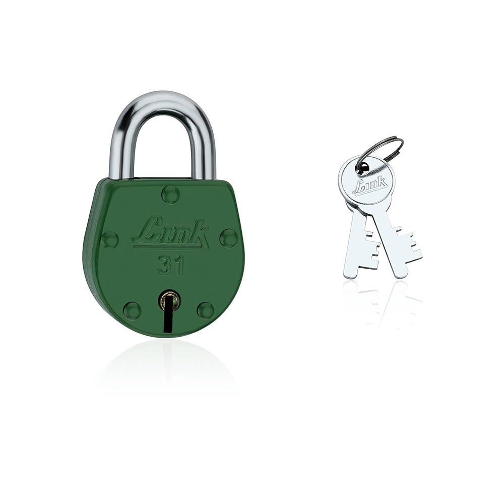 Link 48MM Amber Coloured Padlocks | Steel Body | Brass Lever | 2 Silver Keys | Made in India| 2 Keys for Each Padlock